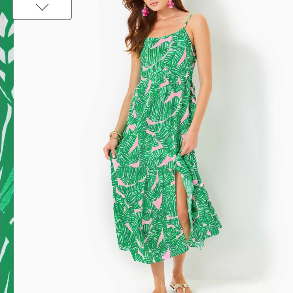 Lilly Pulitzer Teresa Maxi Dress in Conch Shell Pink/Let’s Go Bananas - XL
